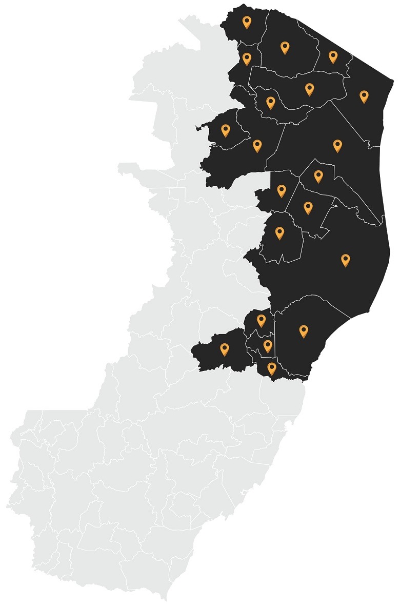 Mapa área de atendimento São Rafael Distribuidora de Bebidas